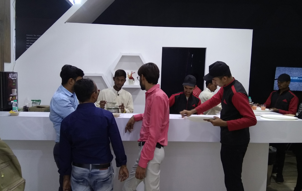 vibrant ceramic stall design